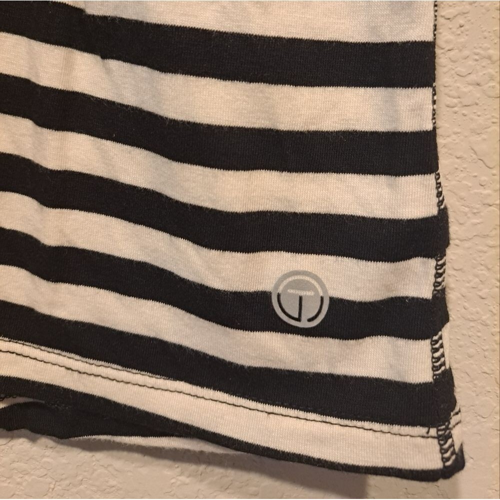 Talbots women's black and white striped plus size t shirt blouse cap sleeves 3X - Picture 5 of 8